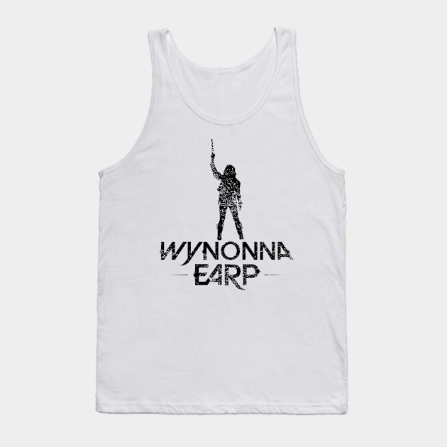 Distressed Wynonna Earp Silhouette - Black Tank Top by VikingElf